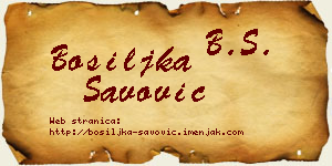 Bosiljka Savović vizit kartica
